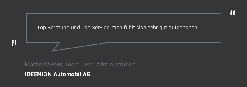 Kundenzitat zu CCS von IDEENION Automobil AG