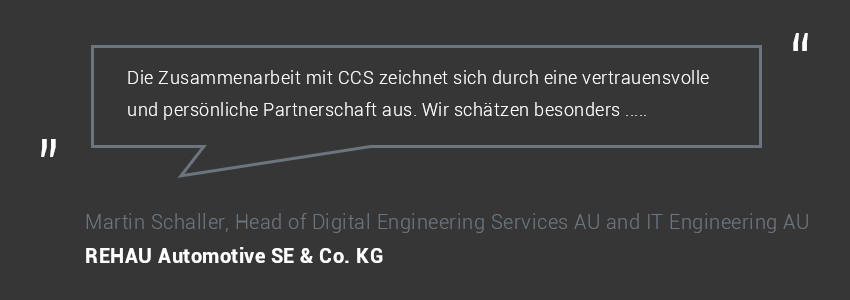 Kundenzitat zu CCS von REHAU Automotive SE & Co. KG