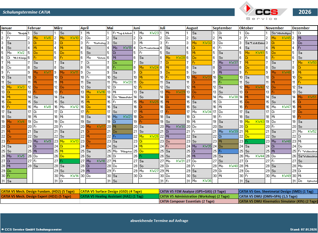 Schulung Termine CATIAV5